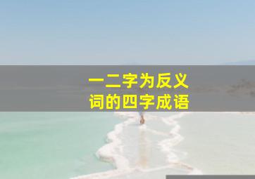 一二字为反义词的四字成语