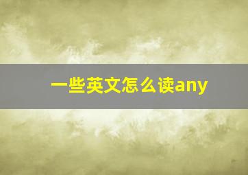 一些英文怎么读any