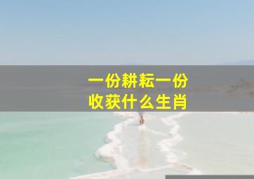 一份耕耘一份收获什么生肖