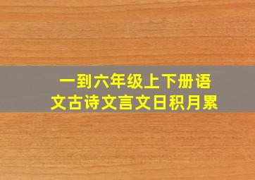 一到六年级上下册语文古诗文言文日积月累