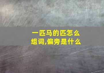 一匹马的匹怎么组词,偏旁是什么