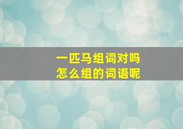 一匹马组词对吗怎么组的词语呢