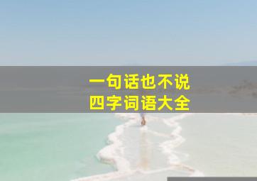 一句话也不说四字词语大全