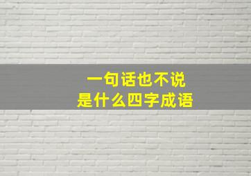 一句话也不说是什么四字成语