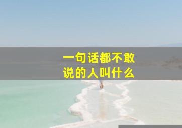 一句话都不敢说的人叫什么