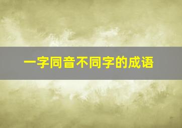 一字同音不同字的成语