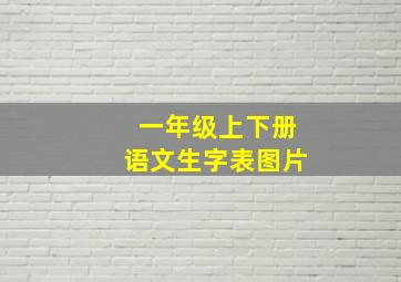 一年级上下册语文生字表图片