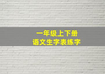 一年级上下册语文生字表练字