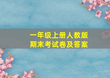 一年级上册人教版期末考试卷及答案