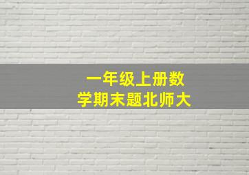 一年级上册数学期末题北师大