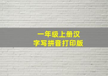 一年级上册汉字写拼音打印版