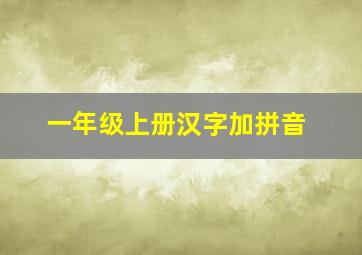 一年级上册汉字加拼音