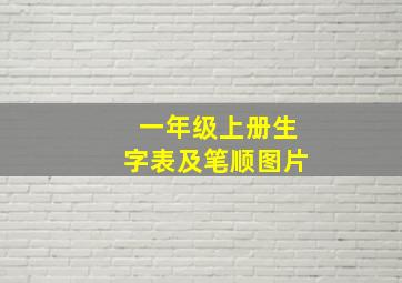 一年级上册生字表及笔顺图片