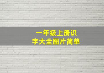 一年级上册识字大全图片简单