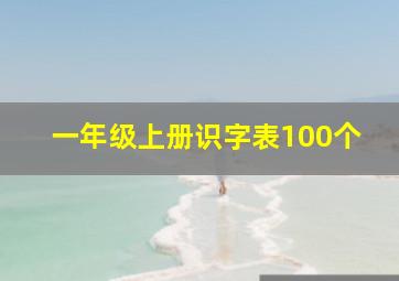 一年级上册识字表100个