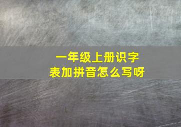 一年级上册识字表加拼音怎么写呀