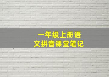 一年级上册语文拼音课堂笔记