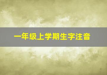 一年级上学期生字注音