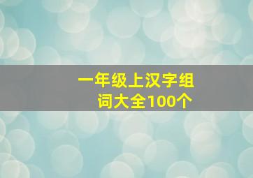 一年级上汉字组词大全100个