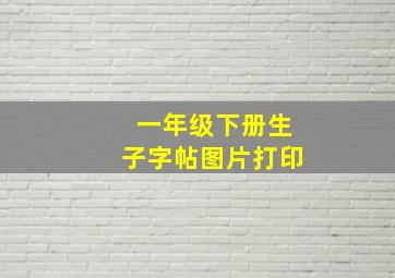 一年级下册生子字帖图片打印