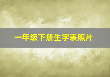 一年级下册生字表照片