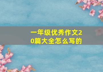 一年级优秀作文20篇大全怎么写的