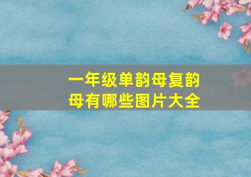 一年级单韵母复韵母有哪些图片大全