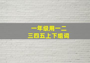 一年级用一二三四五上下组词