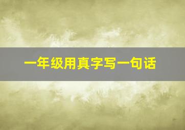 一年级用真字写一句话