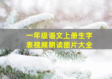 一年级语文上册生字表视频朗读图片大全