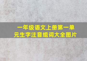 一年级语文上册第一单元生字注音组词大全图片