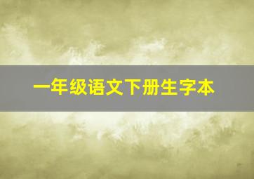 一年级语文下册生字本