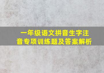 一年级语文拼音生字注音专项训练题及答案解析