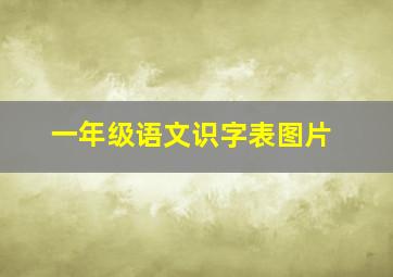 一年级语文识字表图片