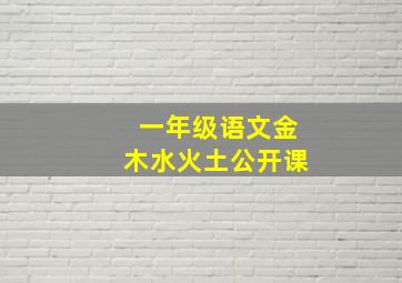 一年级语文金木水火土公开课