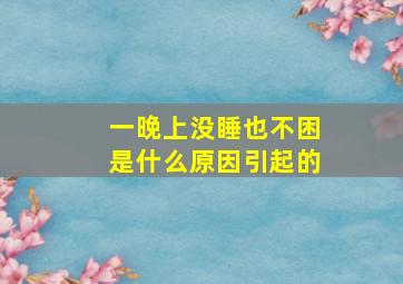 一晚上没睡也不困是什么原因引起的