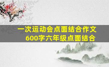 一次运动会点面结合作文600字六年级点面结合