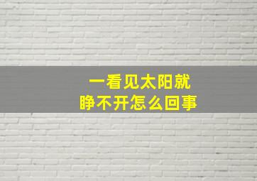 一看见太阳就睁不开怎么回事