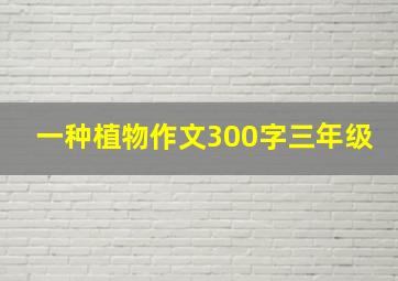 一种植物作文300字三年级