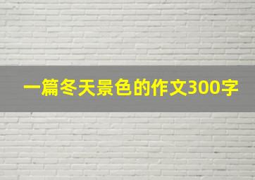 一篇冬天景色的作文300字