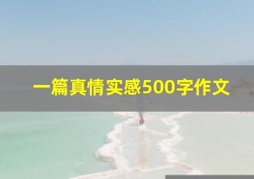 一篇真情实感500字作文