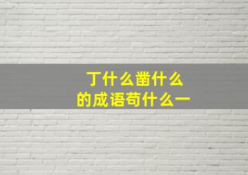 丁什么凿什么的成语苟什么一