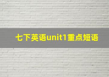 七下英语unit1重点短语