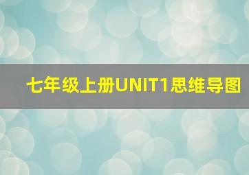 七年级上册UNIT1思维导图