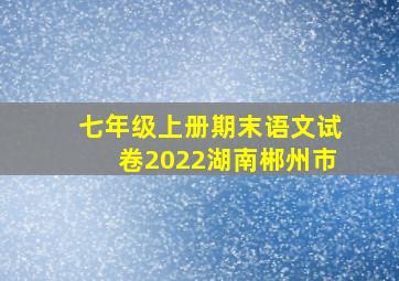 七年级上册期末语文试卷2022湖南郴州市