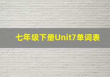 七年级下册Unit7单词表