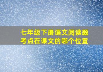 七年级下册语文阅读题考点在课文的哪个位置