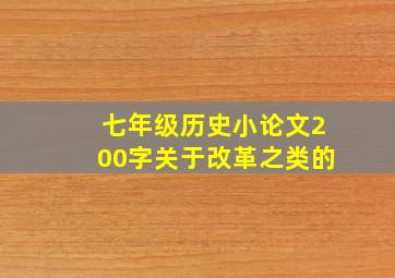 七年级历史小论文200字关于改革之类的