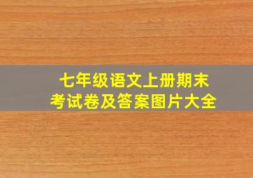 七年级语文上册期末考试卷及答案图片大全