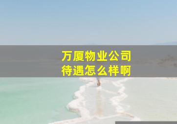 万厦物业公司待遇怎么样啊